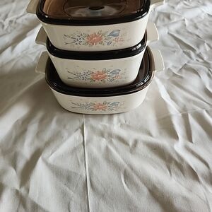 Floral Ceramic Baking Dish Set - Cream